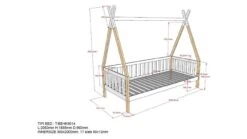 Sofabed Tipi 9 Sofabed Tipi -Beddengoed Winkel Bed Tipi verhoogd wit 3