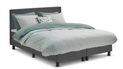 Boxspring Cisano Vlak Met Gestoffeerd Matras -Beddengoed Winkel Boxspring Cisano vlak met gestoffeerd matras donkergrijs 2