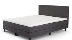 Boxspring Cisano Vlak Met Gestoffeerd Matras -Beddengoed Winkel Boxspring Cisano vlak met gestoffeerd matras donkergrijs 4