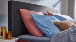 Boxspring Emerald Vlak Met Gestoffeerd Matras -Beddengoed Winkel Boxspring Emerald vlak met gestoffeerd matras anthracite