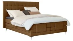 Boxspring Jade Verstelbaar Met Gestoffeerd Matras -Beddengoed Winkel Boxspring Jade verstelbaar met gestoffeerd matras cognac 6