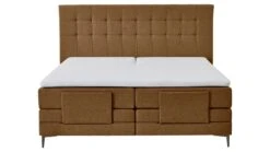 Boxspring Jade Verstelbaar Met Gestoffeerd Matras -Beddengoed Winkel Boxspring Jade verstelbaar met gestoffeerd matras cognac 9