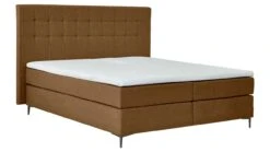 Boxspring Jade Vlak Met Gestoffeerd Matras -Beddengoed Winkel Boxspring Jade vlak met gestoffeerd matras cognac 6
