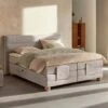 Karlsson Boxspring Solid Lina Verstelbaar Met Gestoffeerd Matras -Beddengoed Winkel Boxspring Solid Lina verstelbaar met gestoffeerd matras naturel