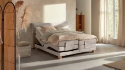 Karlsson Boxspring Solid Lina Verstelbaar Met Gestoffeerd Matras -Beddengoed Winkel Boxspring Solid Lina verstelbaar met gestoffeerd matras naturel 2