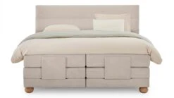 Karlsson Boxspring Solid Lina Verstelbaar Met Gestoffeerd Matras -Beddengoed Winkel Boxspring Solid Lina verstelbaar met gestoffeerd matras naturel 7