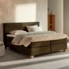 Karlsson Boxspring Solid Lina Vlak Met Gestoffeerd Matras -Beddengoed Winkel Boxspring Solid Lina vlak met gestoffeerd matras cappuccino