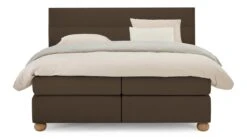 Karlsson Boxspring Solid Lina Vlak Met Gestoffeerd Matras -Beddengoed Winkel Boxspring Solid Lina vlak met gestoffeerd matras cappuccino 5