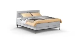 Boxspring Viggo Vlak Met Gestoffeerd Matras -Beddengoed Winkel Boxspring Viggo vlak met gestoffeerd matras oakland grijs 3