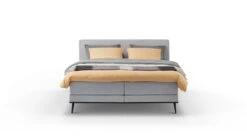 Boxspring Viggo Vlak Met Gestoffeerd Matras -Beddengoed Winkel Boxspring Viggo vlak met gestoffeerd matras oakland grijs 4