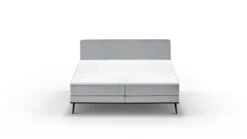 Boxspring Viggo Vlak Met Gestoffeerd Matras -Beddengoed Winkel Boxspring Viggo vlak met gestoffeerd matras oakland grijs 5