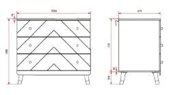 Commode Billy -Beddengoed Winkel Commode Billy met 3 laden wit 1