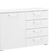 Commode Elba 4 Laden En 1 Deur -Beddengoed Winkel Commode Elba 4 laden en 1 deur wit mat