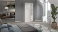 Draaideurkast Compact Met Laden En Spiegel 7 Draaideurkast Compact Met Laden En Spiegel -Beddengoed Winkel Draaideurkast Compact met laden en spiegel wit 1