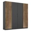 Draaideurkast Halifax 2 Draaideurkast Halifax -Beddengoed Winkel Draaideurkast Halifax grijs metallic eiken