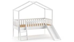Halfhoogslaper Dallas Als Huis Met Glijbaan -Beddengoed Winkel Halfhoogslaper Dallas als huis met glijbaan wit 2