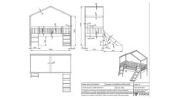 Halfhoogslaper Dallas Als Huis Met Glijbaan -Beddengoed Winkel Halfhoogslaper Dallas als huis met glijbaan wit 3