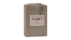 Hoeslaken Kayori Jersey Kyoto Topper -Beddengoed Winkel Hoeslaken Jersey Kyoto topper taupe 4