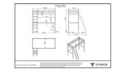 Hoogslaper Pino Mezzanine -Beddengoed Winkel Hoogslaper Pino Mezzanine wit 3