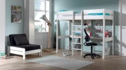 Hoogslaper Pino Met Zetelbed 12 Hoogslaper Pino Met Zetelbed -Beddengoed Winkel Hoogslaper Pino met zetelbed wit 2