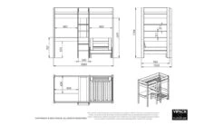 Hoogslaper Pino Met Zetelbed 17 Hoogslaper Pino Met Zetelbed -Beddengoed Winkel Hoogslaper Pino met zetelbed wit 7