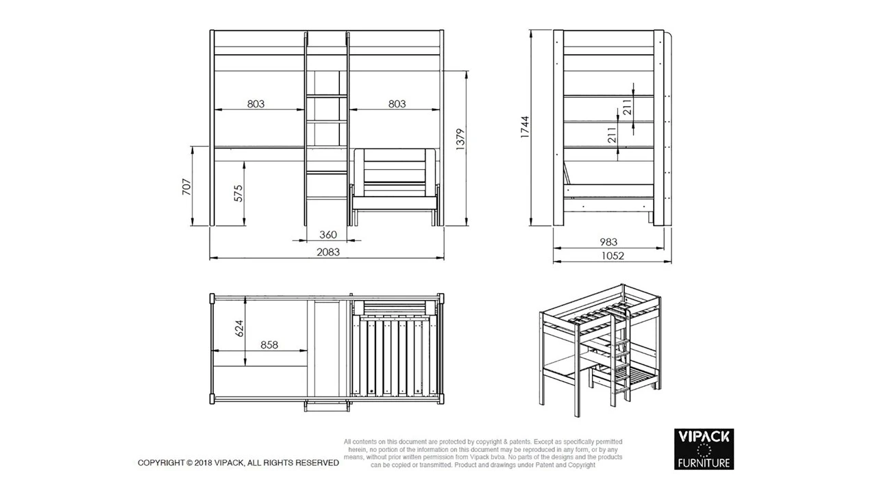 Hoogslaper Pino Met Zetelbed 10 Hoogslaper Pino Met Zetelbed - Afbeelding 8