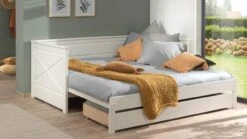 Kajuitbed Paneel Uitschuifbaar Pino Met Lade -Beddengoed Winkel Kajuitbed paneel uitschuifbaar Pino met lade wit 2