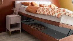 Opbergbox Ruby Vlak Met Gestoffeerde Matras -Beddengoed Winkel Opbergbox Ruby vlak met gestoffeerde matras roze bruin 2