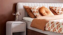 Opbergbox Ruby Vlak Met Gestoffeerde Matras -Beddengoed Winkel Opbergbox Ruby vlak met gestoffeerde matras roze bruin 3