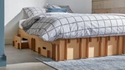 Paper Bed Met Easy Pocket Matras -Beddengoed Winkel Paper Bed met Easy Pocket matras bruin 9