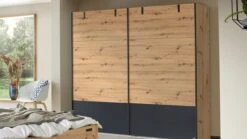 Schuifdeurkast Birmingham -Beddengoed Winkel Schuifdeurkast Birmingham bruin 2