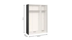 Schuifdeurkast Easy Met Spiegel -Beddengoed Winkel Schuifdeurkast Easy met spiegel zwart 2