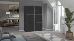 Schuifdeurkast Easy 9 Schuifdeurkast Easy -Beddengoed Winkel Schuifdeurkast Easy zonder spiegel zwart 3