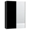 Schuifdeurkast Kixx Met Glas- En Spiegeldeur 2 Schuifdeurkast Kixx Met Glas- En Spiegeldeur -Beddengoed Winkel Schuifdeurkast Kixx zwart zwartglas 8