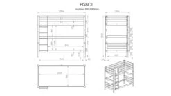 Stapelbed Pino Hoog -Beddengoed Winkel Stapelbed Pino grijs 2