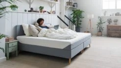 Nieuwe uitgaven -Beddengoed Winkel TEMPUR boxspring ONE Plain vlak stone grey 1