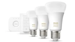 Verlichting Philips Hue White Ambiance Starterkit E27 (3 Lampen, 1 Dimmer + Bridge) -Beddengoed Winkel Verlichting Philips Hue White Ambiance Starterkit E27 3 lampen 1 dimmer bridge 1