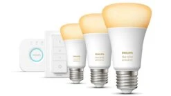 Verlichting Philips Hue White Ambiance Starterkit E27 (3 Lampen, 1 Dimmer + Bridge) -Beddengoed Winkel Verlichting Philips Hue White Ambiance Starterkit E27 3 lampen 1 dimmer bridge 2