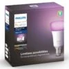 Verlichting Philips Hue White And Color Ambiance Starterkit E27 (2 Lampen, 2 Dimmers + Bridge) 1 Verlichting Philips Hue White And Color Ambiance Starterkit E27 (2 Lampen, 2 Dimmers + Bridge) -Beddengoed Winkel Verlichting Philips Hue White and Color Ambiance Starterkit E27 2 lampen 2 dimmers bridge